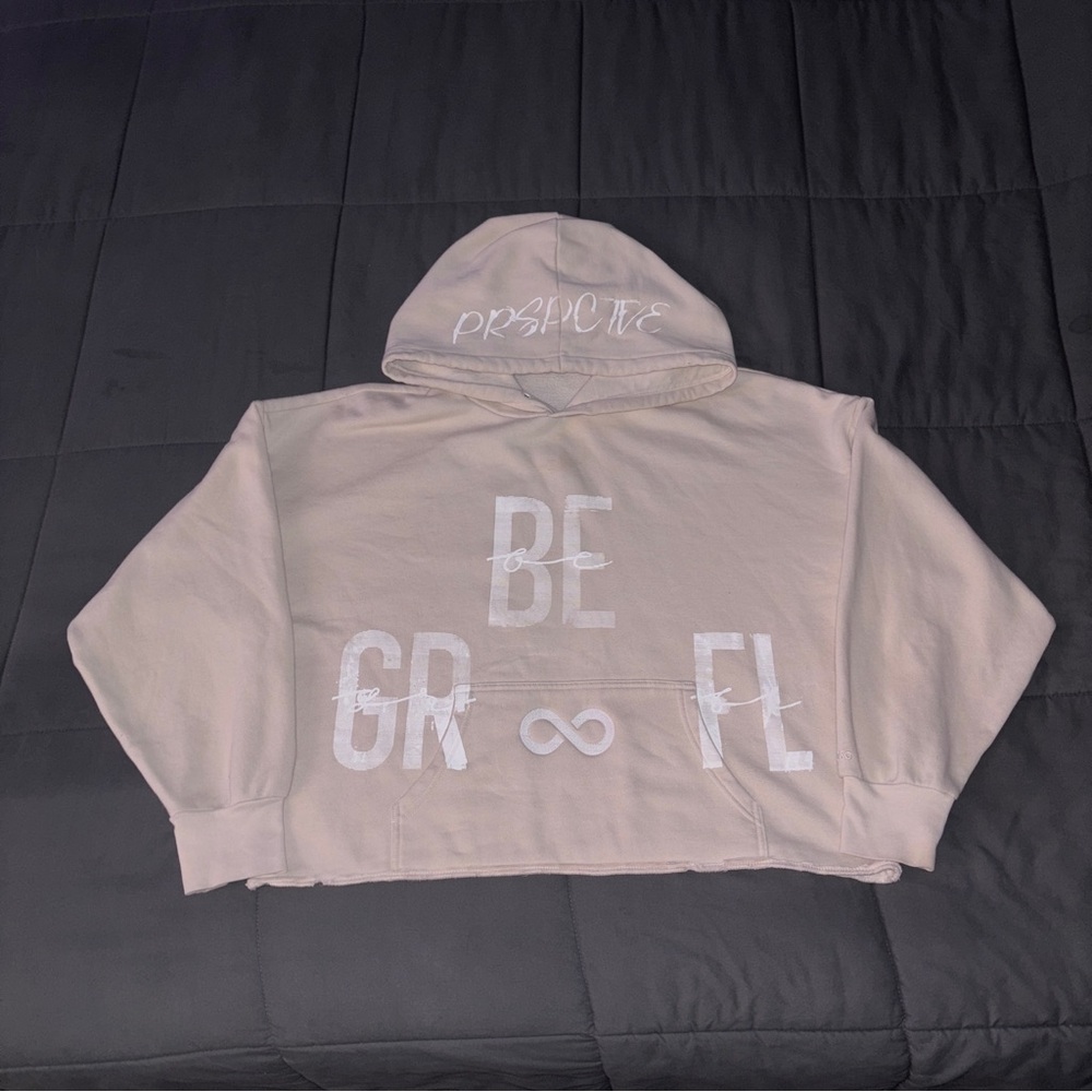 ‘PRSPCTVE’ Cream Hoodie (Custom-Made)